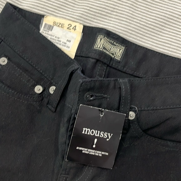 Japanese brand MOUSSY black denim jeans with tags BRAND NEW - Picture 2 of 4